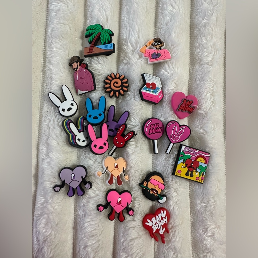 Multi colored Bad Bunny charms